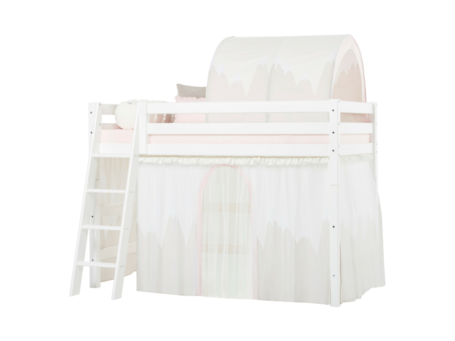 Hoppekids Winter Wonderland - met tule - gordijn - verhoogde halfhoogslaper 90x200 - Afbeelding 7