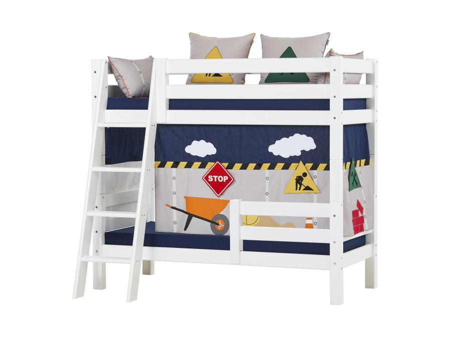 Hoppekids ECO Luxury stapelbed met uitvalbeschermer 70x160 - schuine ladder - Afbeelding 3