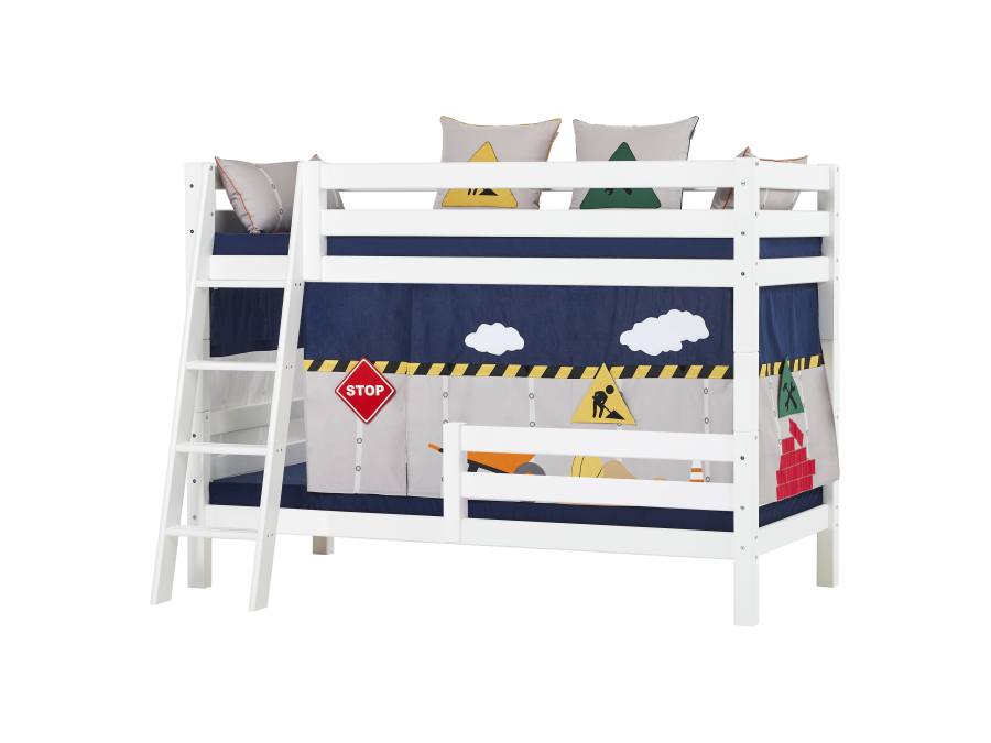 Hoppekids ECO Luxury stapelbed met uitvalbeschermer 90x200 - schuine ladder - luxe bodems - Afbeelding 4