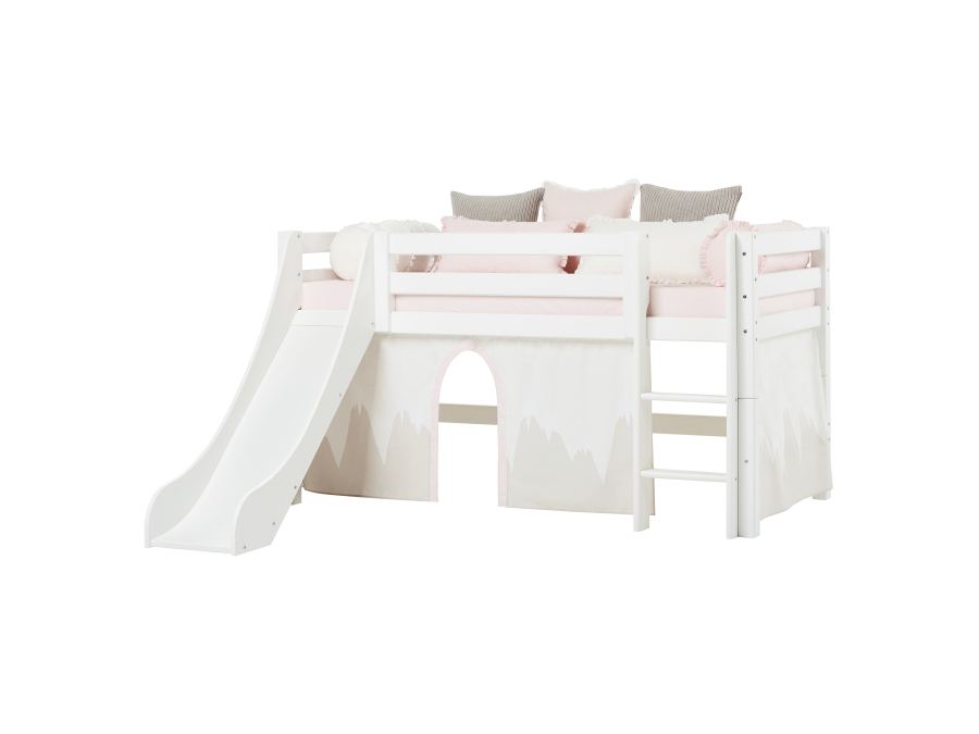 Hoppekids ECO Luxury halfhoogslaper met glijbaan 90x200 - rechte ladder - luxe bodem - Afbeelding 3