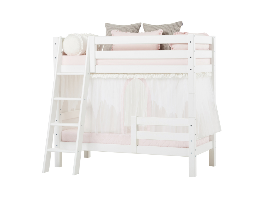 Hoppekids ECO Luxury stapelbed met uitvalbeschermer 70x160 - schuine ladder - Afbeelding 2
