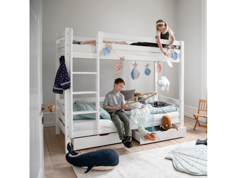 Hoppekids ECO Luxury hoog stapelbed 90x200 - rechte ladder - luxe bodems - Afbeelding 4