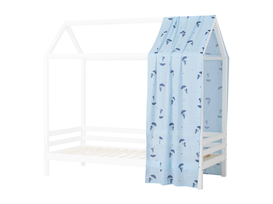 Hoppekids Ole Lukoie gordijn - huisbed 90x200 , Blauw