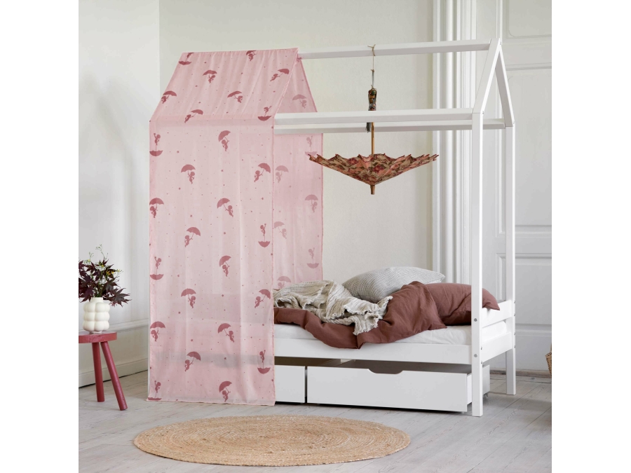 Hoppekids Ole Lukoie gordijn - huisbed 70x160 , Rood - Afbeelding 2