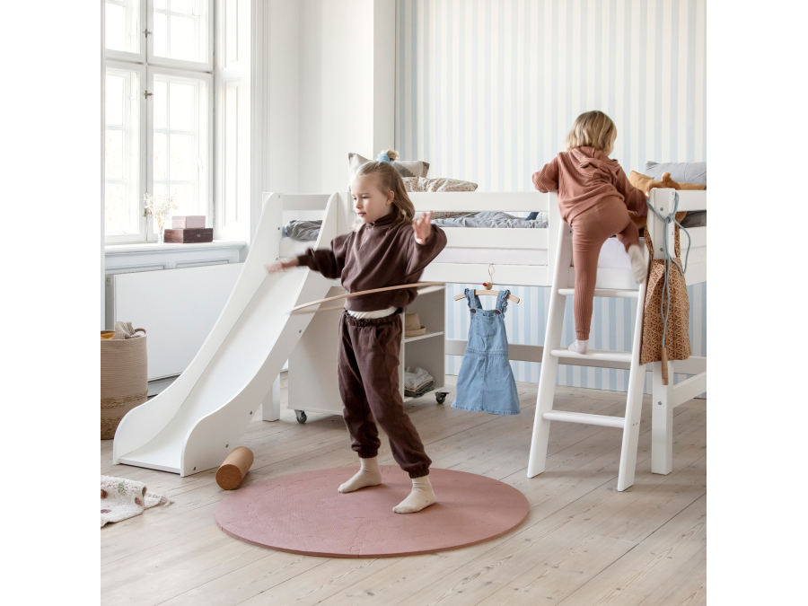 Hoppekids ECO Luxury halfhoogslaper met glijbaan 90x200 - schuine ladder - luxe bodem - Afbeelding 3