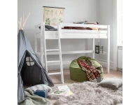Hoppekids ECO Luxury verhoogde halfhoogslaper 90x200 - schuine ladder - luxe bodem - Afbeelding 4