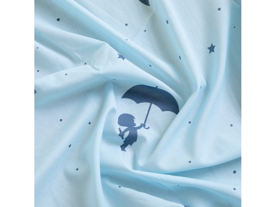Hoppekids Ole Lukoie gordijn - huisbed 90x200 , Blauw - Afbeelding 3