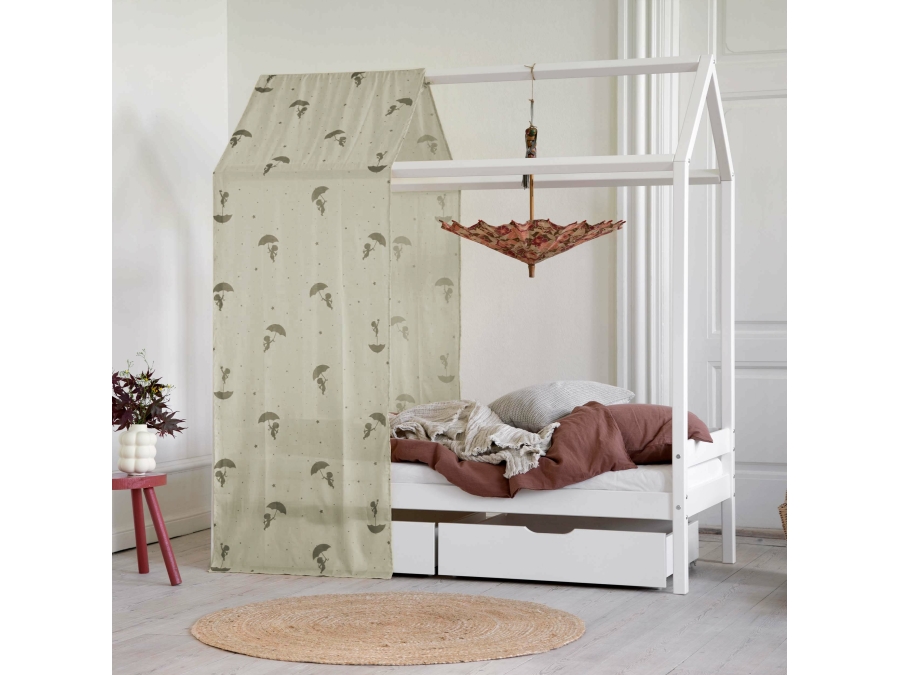 Hoppekids Ole Lukoie gordijn - huisbed 70x160 , Groen - Afbeelding 2