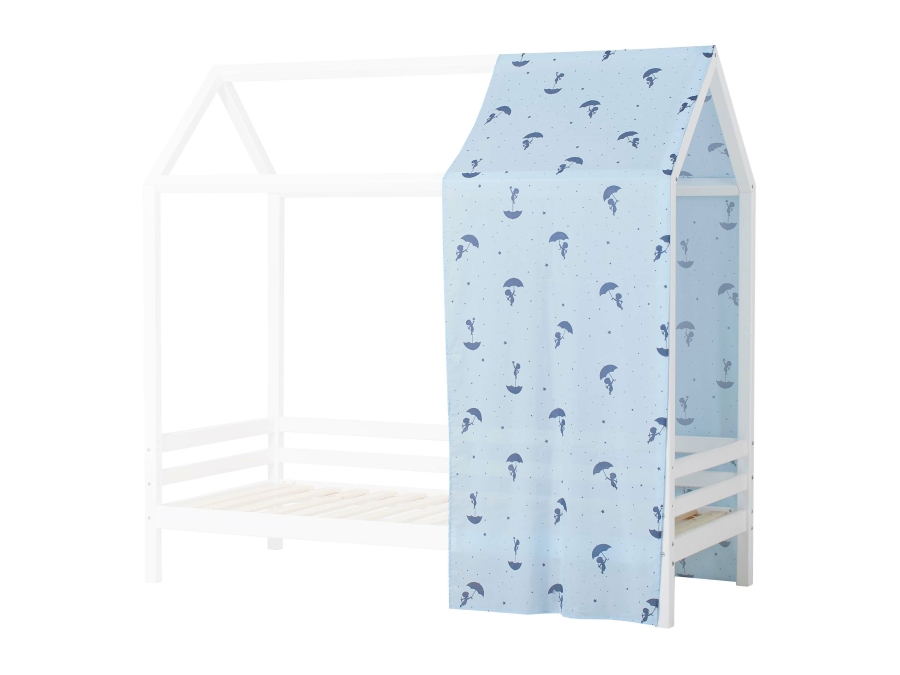 Hoppekids Ole Lukoie gordijn - huisbed 90x200 , Blauw - Afbeelding 4