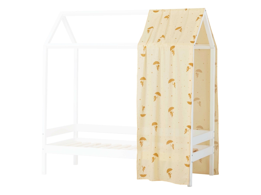 Hoppekids Ole Lukoie gordijn - huisbed 70x160 , Geel