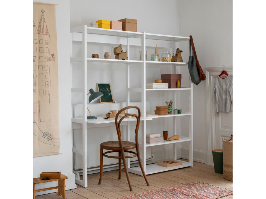 Hoppekids Storey bureau met boekenkast - 8 legplanken - 100 cm - Afbeelding 4