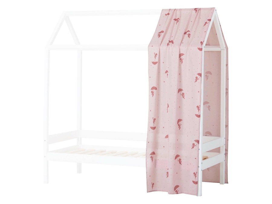 Hoppekids Ole Lukoie gordijn - huisbed 70x160 , Rood