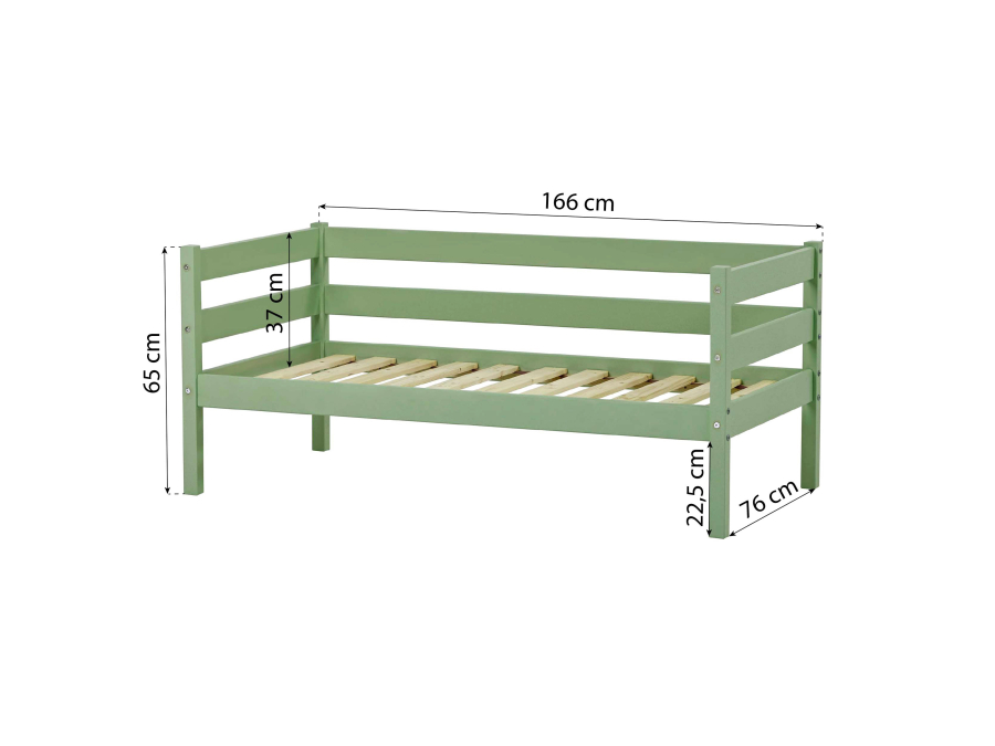 Hoppekids ECO Comfort juniorbed 70x160 - Pale Green - Afbeelding 9