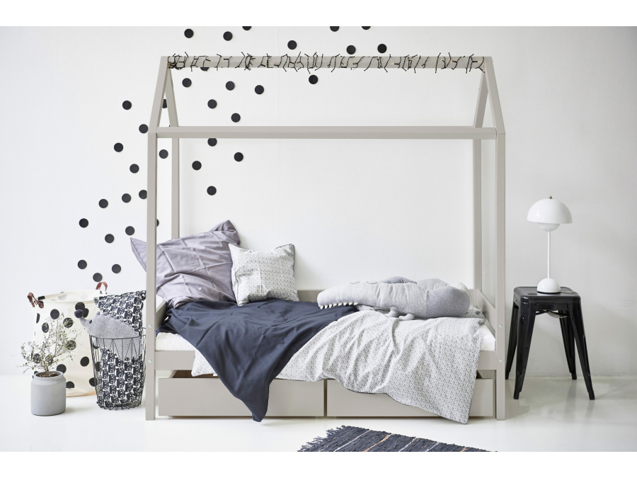 Hoppekids ECO Comfort huisbed 70x160 - Dove Grey - Afbeelding 5