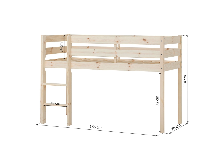 Hoppekids ECO Comfort halfhoogslaper 70x160 - Naturel - Afbeelding 4