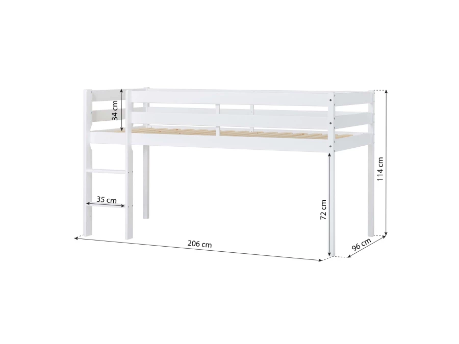 Hoppekids ECO Comfort halfhoogslaper 90x200 - Wit - Afbeelding 5