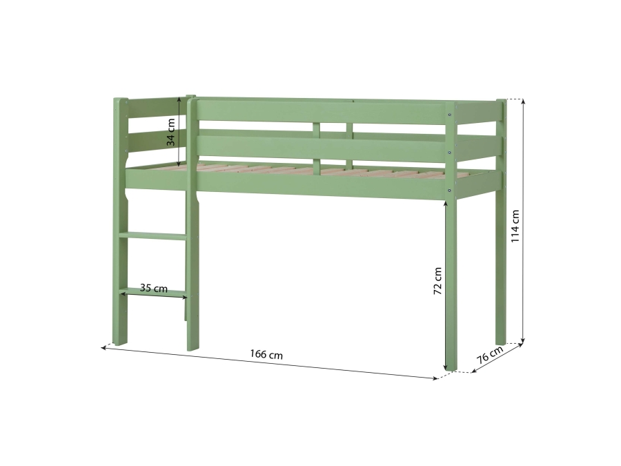 Hoppekids ECO Comfort halfhoogslaper 70x160 - Pale Green - Afbeelding 5