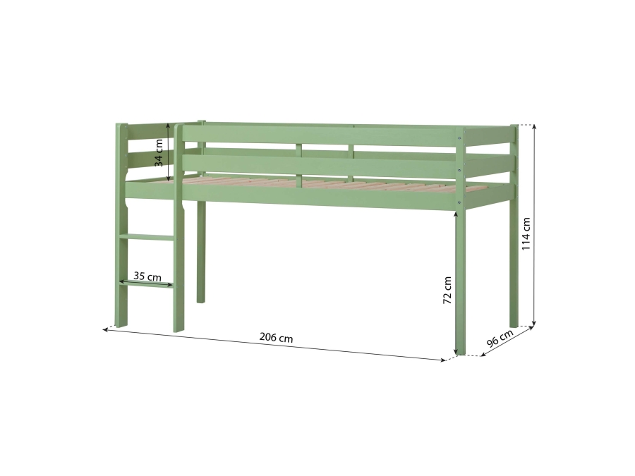 Hoppekids ECO Comfort halfhoogslaper 90x200 - Pale Green - Afbeelding 4