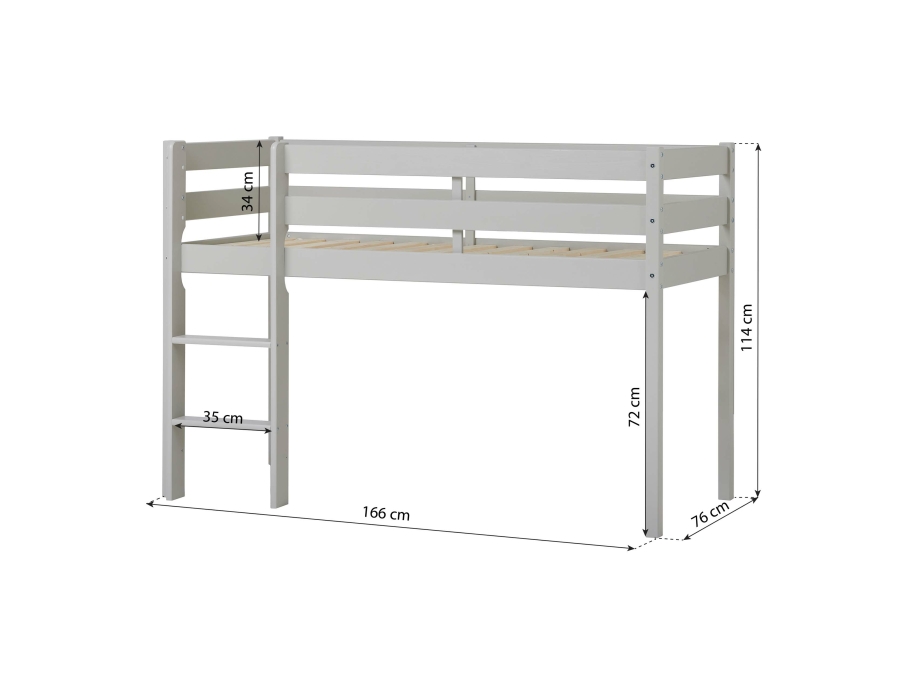 Hoppekids ECO Comfort halfhoogslaper 70x160 - Dove Grey - Afbeelding 4