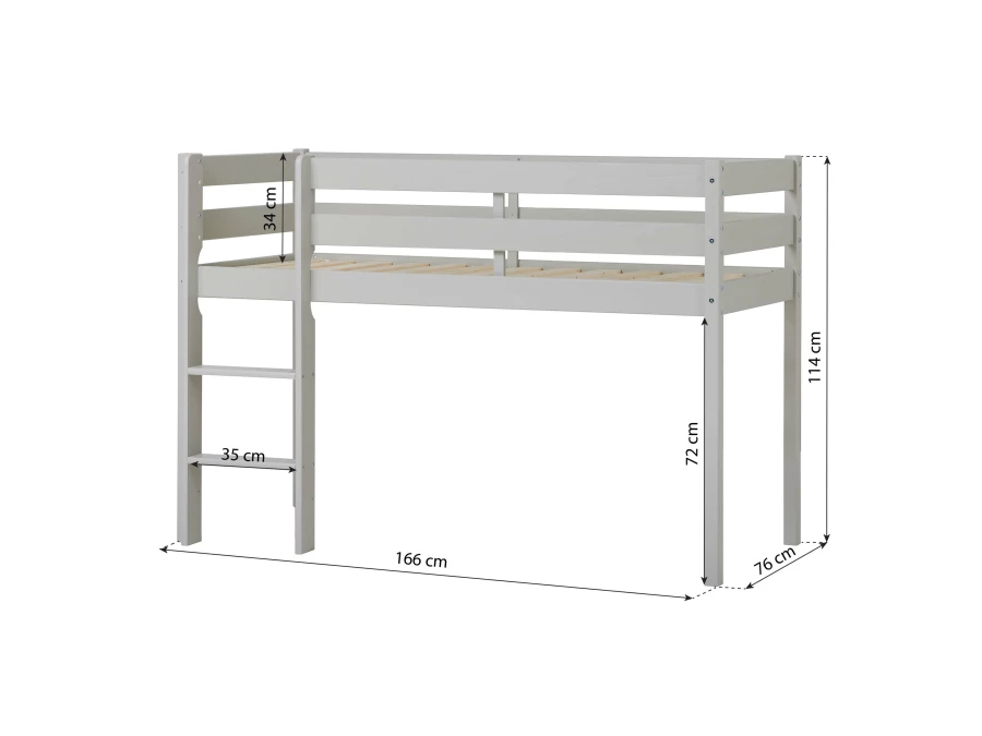 Hoppekids ECO Comfort halfhoogslaper 70x160 - Dove Grey - Afbeelding 4