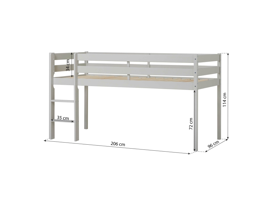 Hoppekids ECO Comfort halfhoogslaper 90x200 - Dove Grey - Afbeelding 4