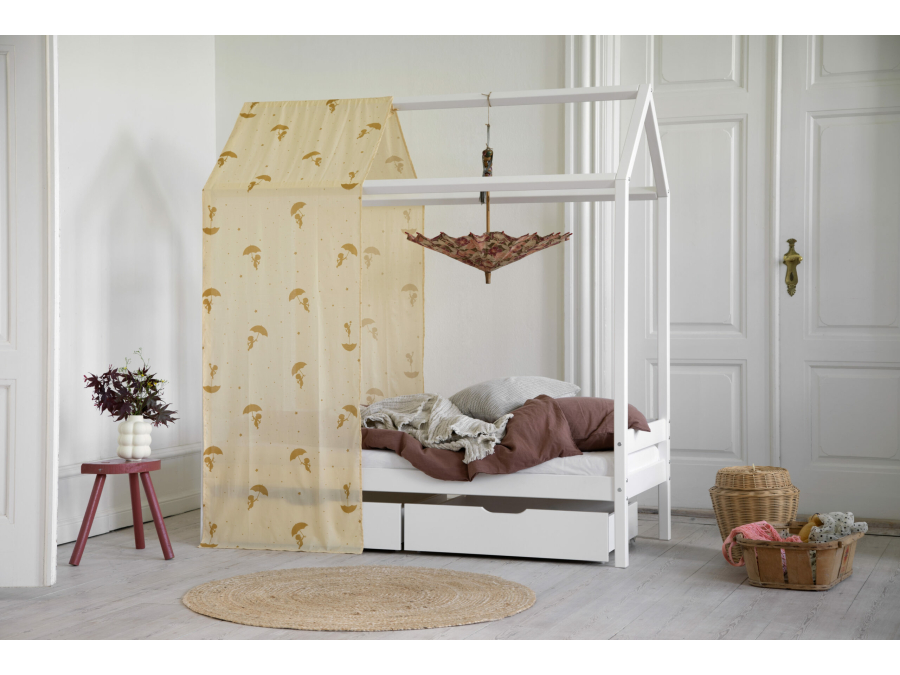 Hoppekids Ole Lukoie gordijn - huisbed 70x160 , Geel - Afbeelding 2