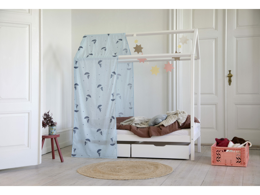 Hoppekids Ole Lukoie gordijn - huisbed 70x160 , Blauw - Afbeelding 2
