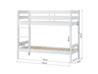 Hoppekids ECO Comfort stapelbed 70x160 - Wit - Afbeelding 4