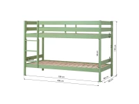Hoppekids ECO Comfort stapelbed 90x200 - Pale Green - Afbeelding 4