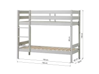 Hoppekids ECO Comfort stapelbed 70x160 - Dove Grey - Afbeelding 4