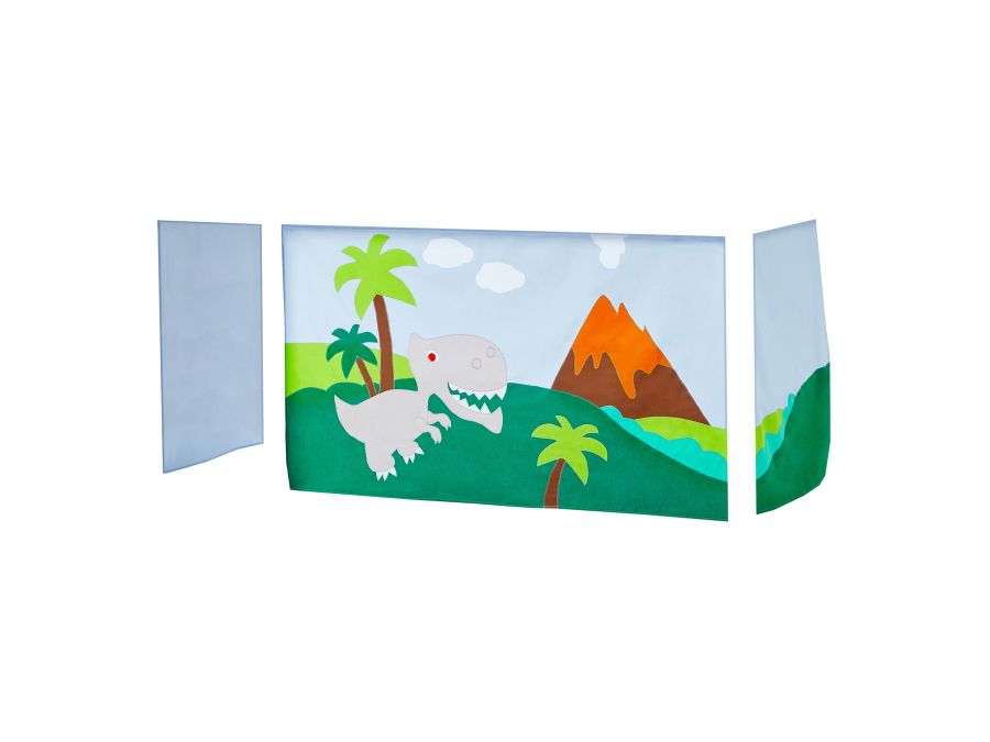Hoppekids Dinosaur gordijn - halfhoog en stapelbed 70x160