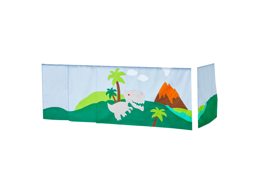 Hoppekids Dinosaur gordijn - halfhoog en stapelbed 90x200