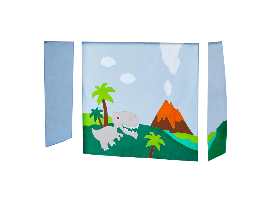 Hoppekids Dinosaur gordijn - verhoogde halfhoogslaper 70x160