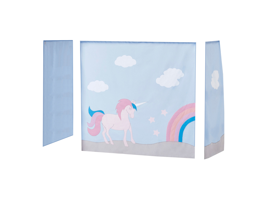 Hoppekids Unicorn gordijn - verhoogde halfhoogslaper 70x160