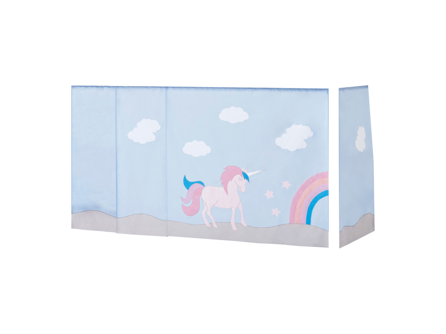 Hoppekids Unicorn gordijn - verhoogde halfhoogslaper 90x200