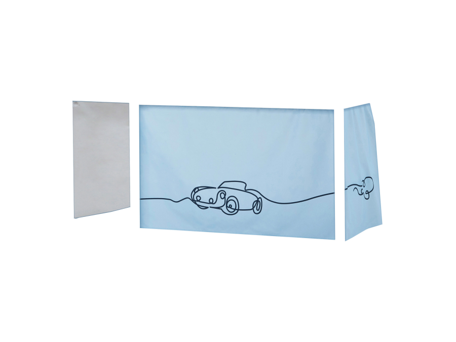 Hoppekids Cars gordijn - halfhoog en stapelbed 70x160