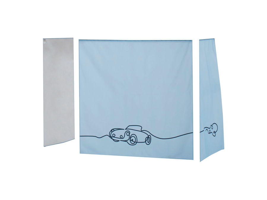 Hoppekids Cars gordijn - verhoogde halfhoogslaper 70x160