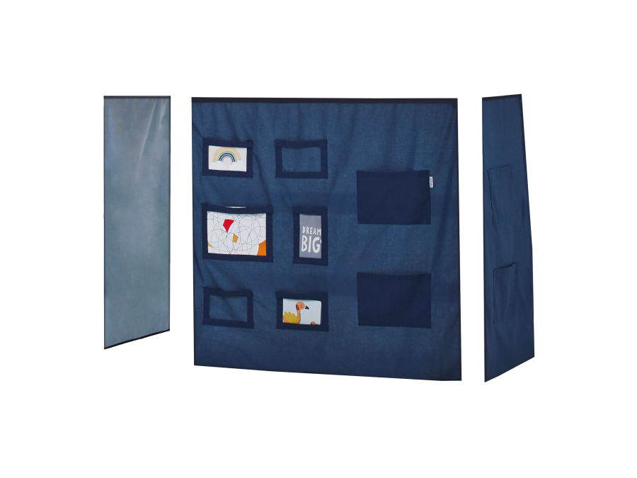 Hoppekids Creator blauw gordijn - verhoogde halfhoogslaper 70x160