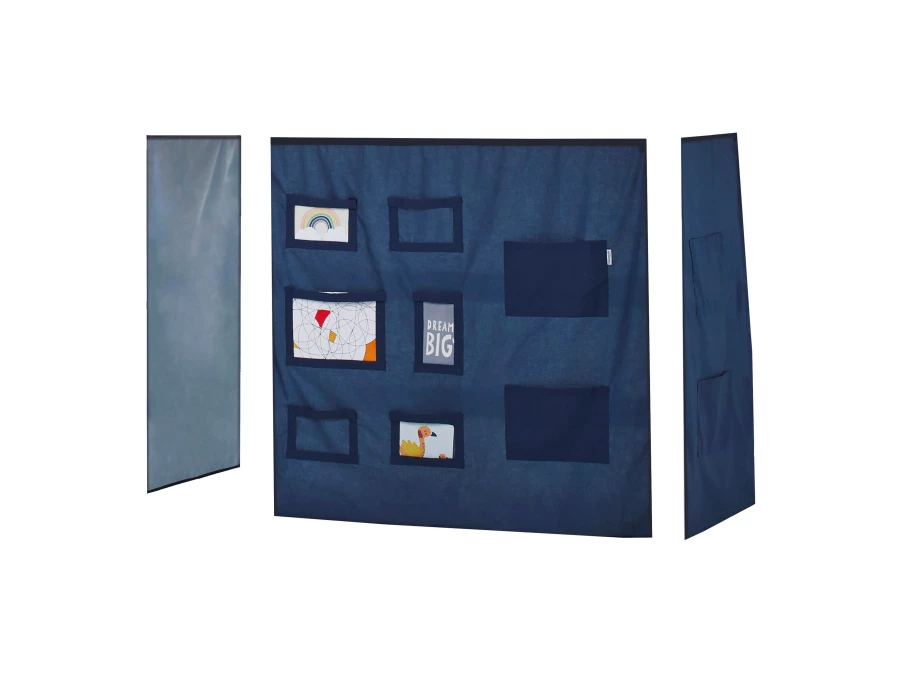 Hoppekids Creator blauw gordijn - verhoogde halfhoogslaper 70x160