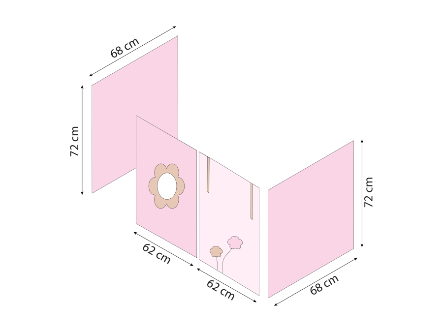 Hoppekids Fairytale Flower gordijn - halfhoog en stapelbed 70x160 - Afbeelding 9