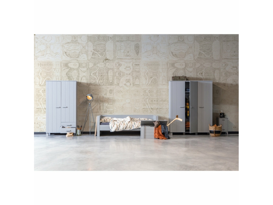 Woood Dennis bedbank 90x200 - grenen betongrijs - Afbeelding 2