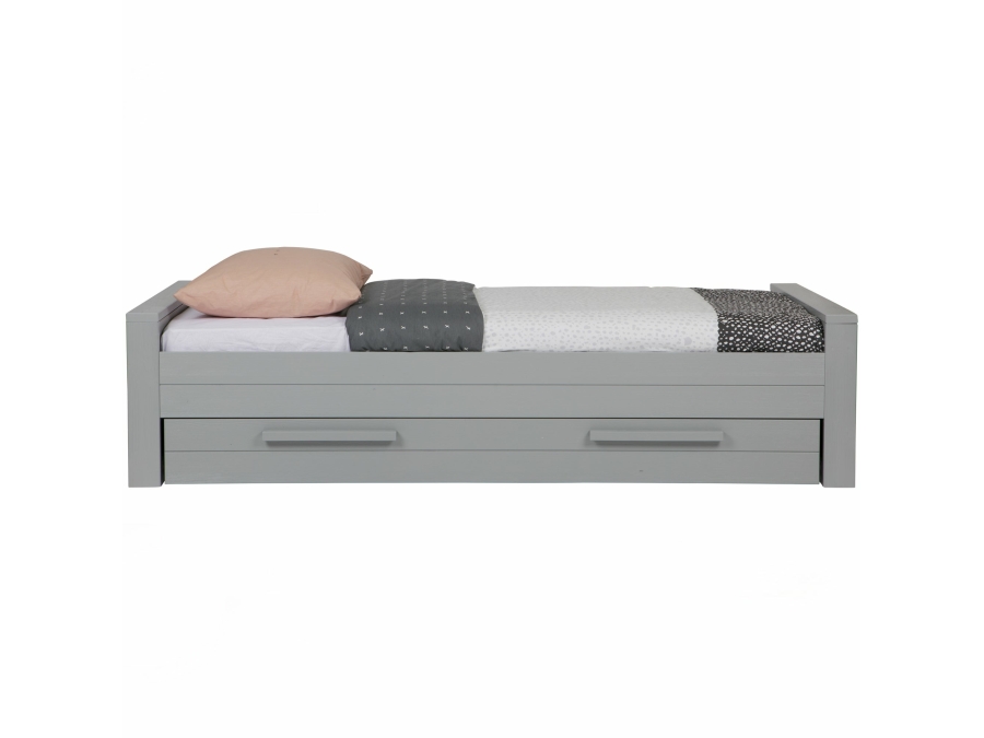 Woood Dennis bed 90x200 - grenen betongrijs