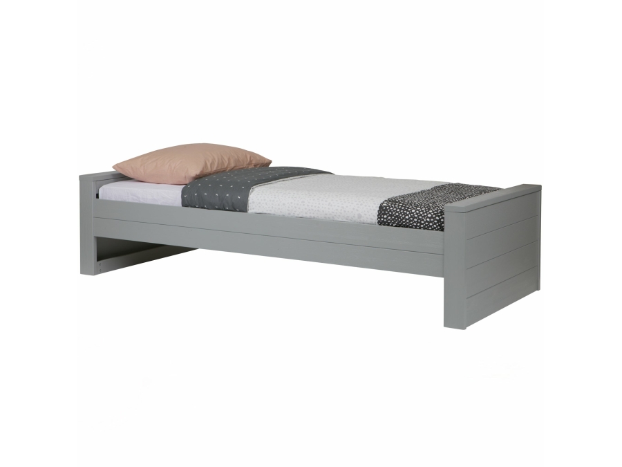 Woood Dennis bed 90x200 - grenen betongrijs - Afbeelding 4