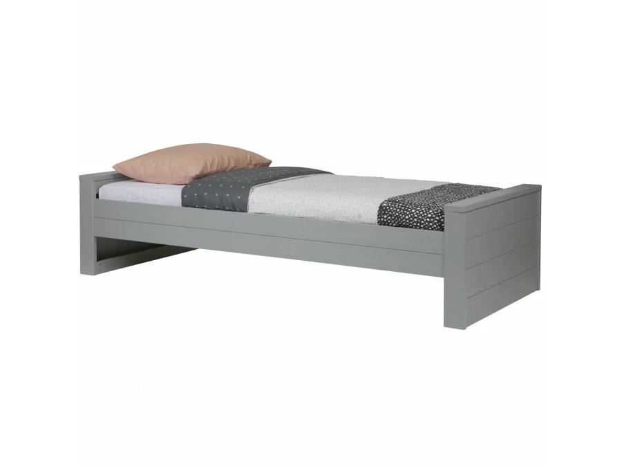 Woood Dennis bed 90x200 - grenen betongrijs - Afbeelding 4