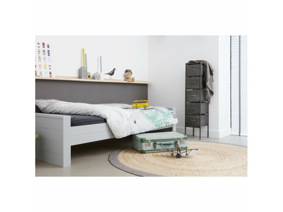 Woood Dennis bed 90x200 - grenen betongrijs - Afbeelding 2
