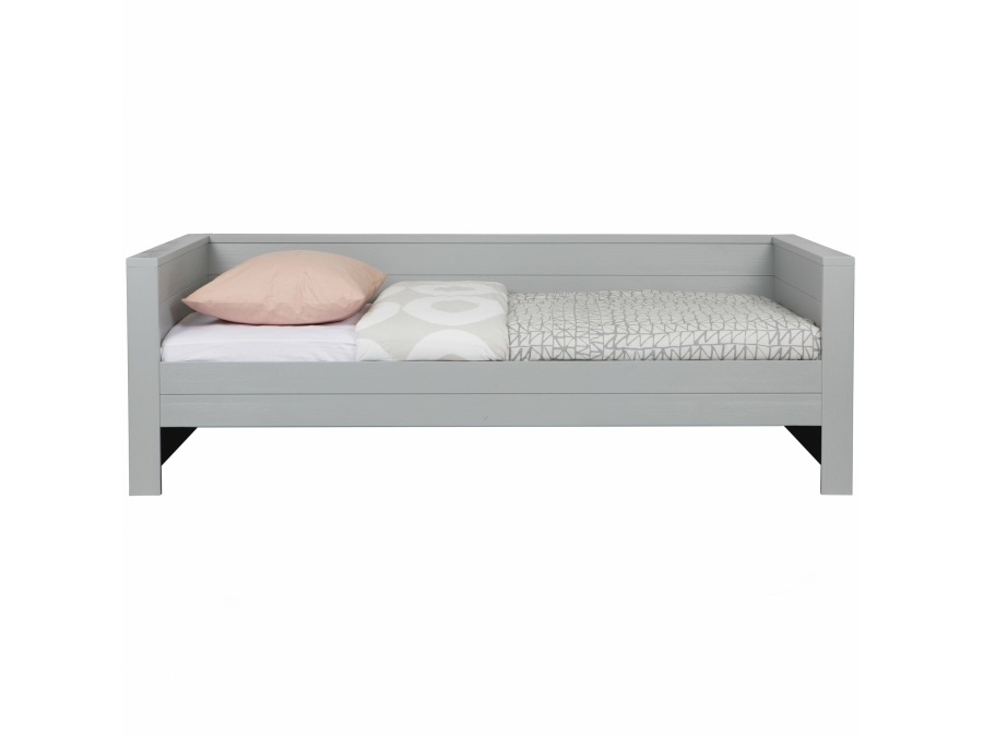 Woood Dennis bedbank 90x200 - grenen betongrijs
