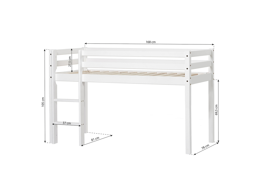 Hoppekids ECO Dream halfhoogslaper non-dividable 70x160 - wit - Afbeelding 6