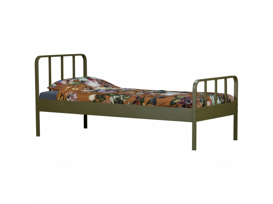 Woood Mees metalen bed 90x200 Army