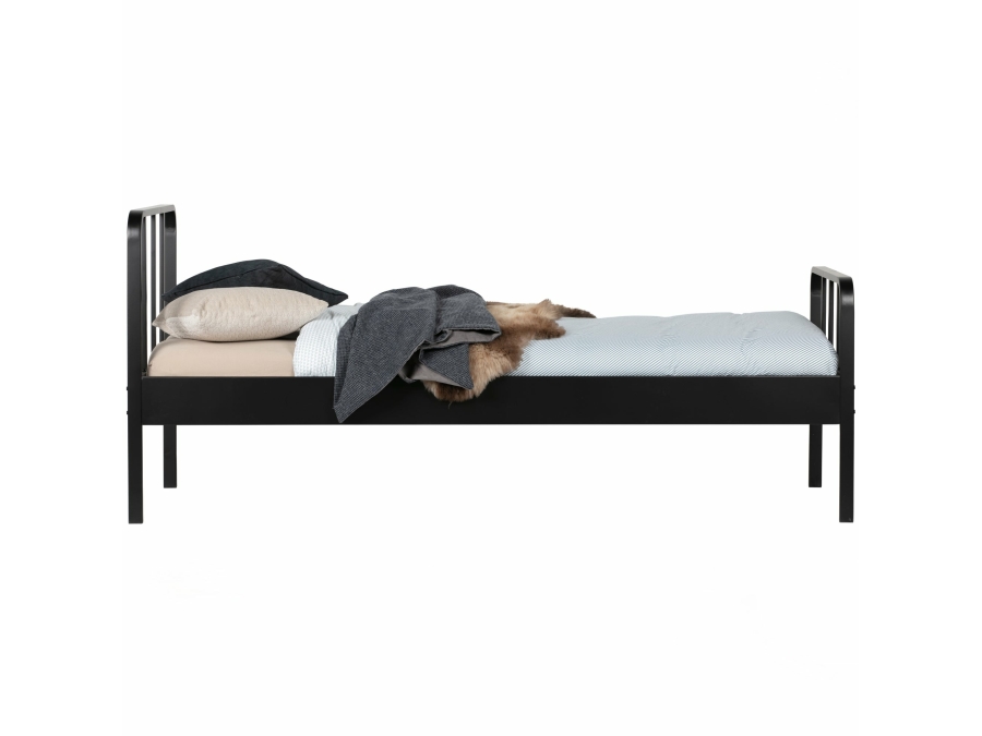 Woood Mees metalen bed 90x200 zwart - Afbeelding 3