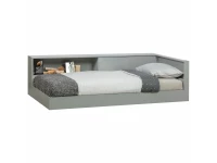 Woood Connect hoekbed 90x200 - betongrijs